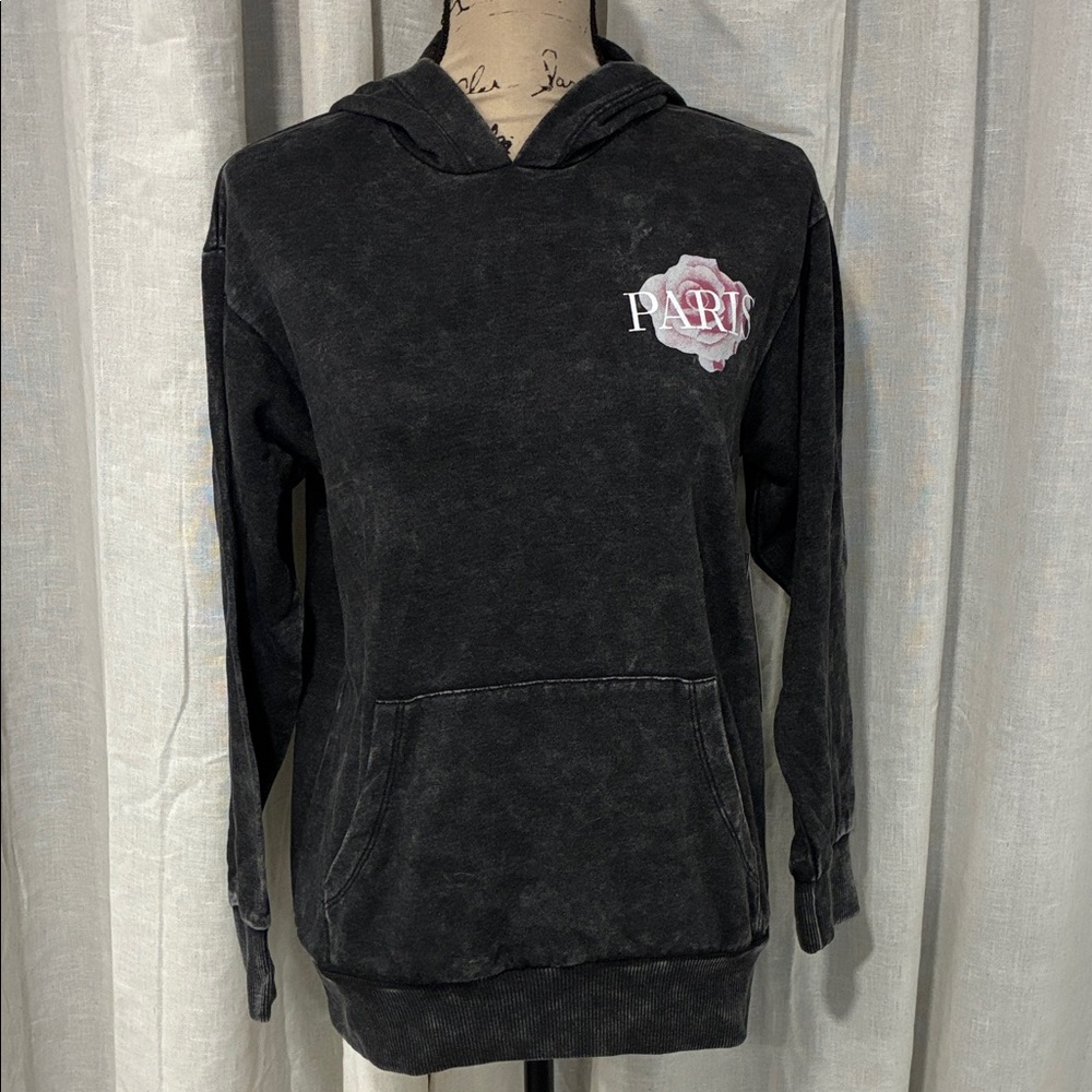 No Boundaries Charcoal Hoodie with Paris Emblem